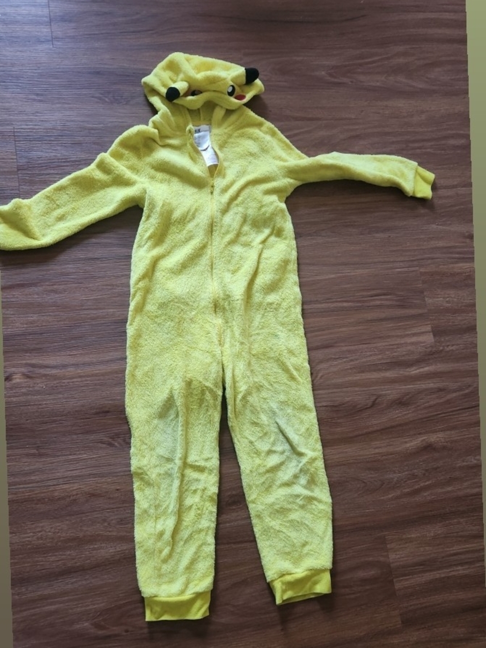 H&M Yellow Plush Hooded Kids Onesie with Ear Details